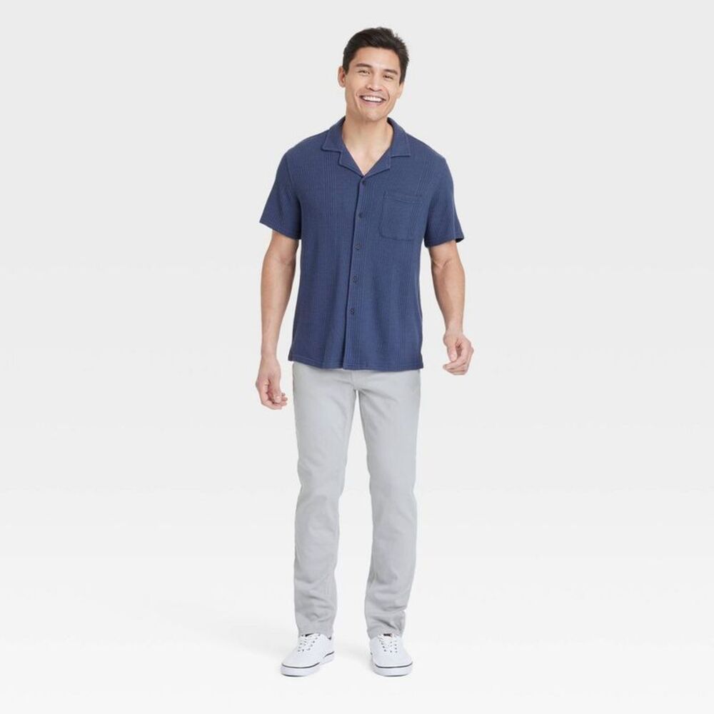 Men's Comfort Wear Slim Fit Jeans - Light Gray 42x34: Mid Rise Stretch Denim - Picture 3 of 3